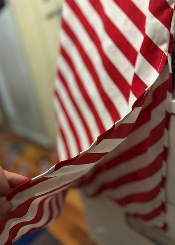 Kırmızı Çizgili Uzun Elbise - Görsel 6