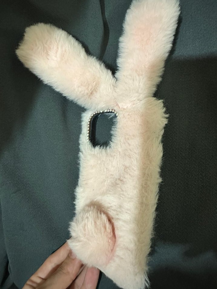 Pembe Kürklü Tavşan Kulaklı Telefon - Görsel 2