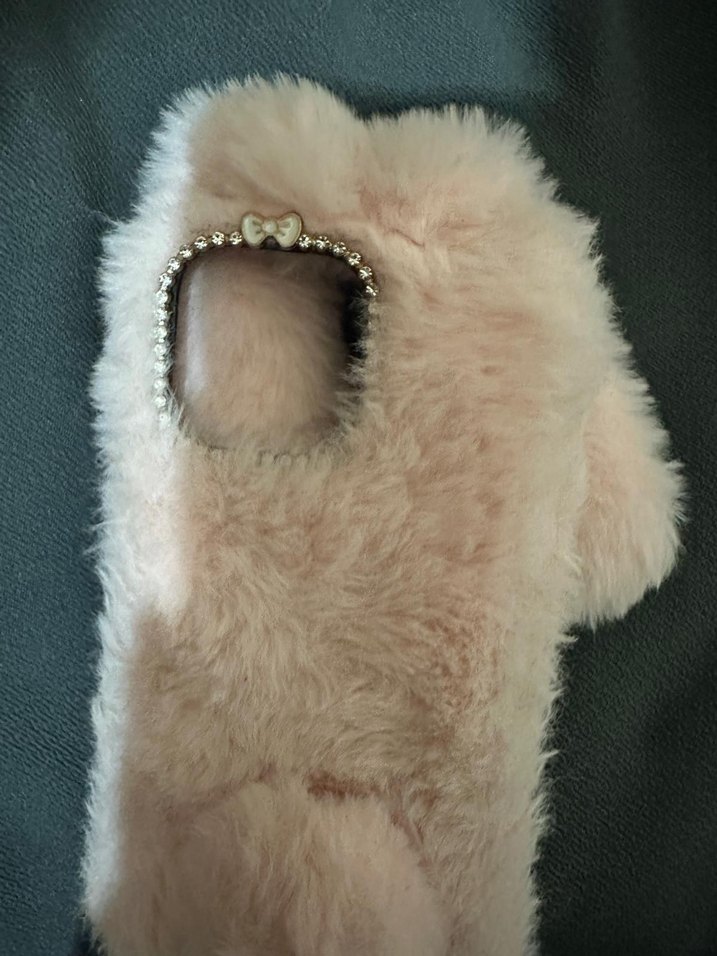 Pembe Kürklü Tavşan Kulaklı Telefon - Görsel 4