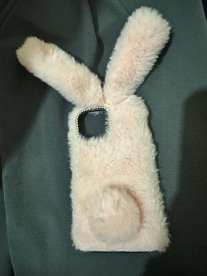 Pembe Kürklü Tavşan Kulaklı Telefon - Görsel 3