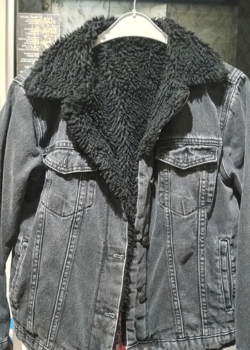 İçi Kürklü Erkek Kot Ceket  S Beden  Unisex  Oversize - Görsel 2