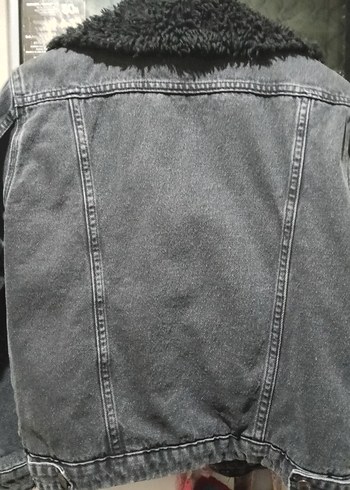 İçi Kürklü Erkek Kot Ceket  S Beden  Unisex  Oversize - Görsel 5