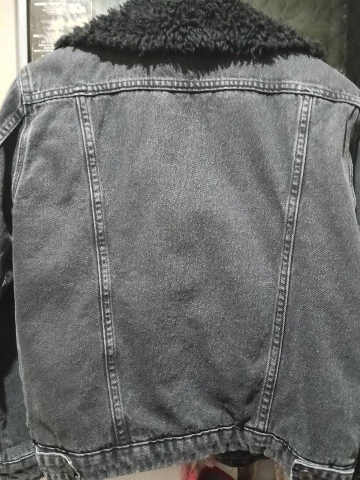 İçi Kürklü Erkek Kot Ceket  S Beden  Unisex  Oversize - Görsel 5