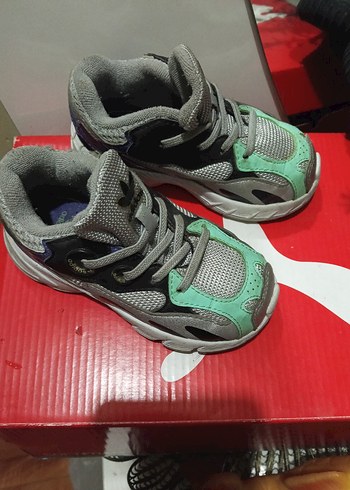 Gri Erkek Çocuk Sneakers Velcro Bağcıklı - Görsel 2