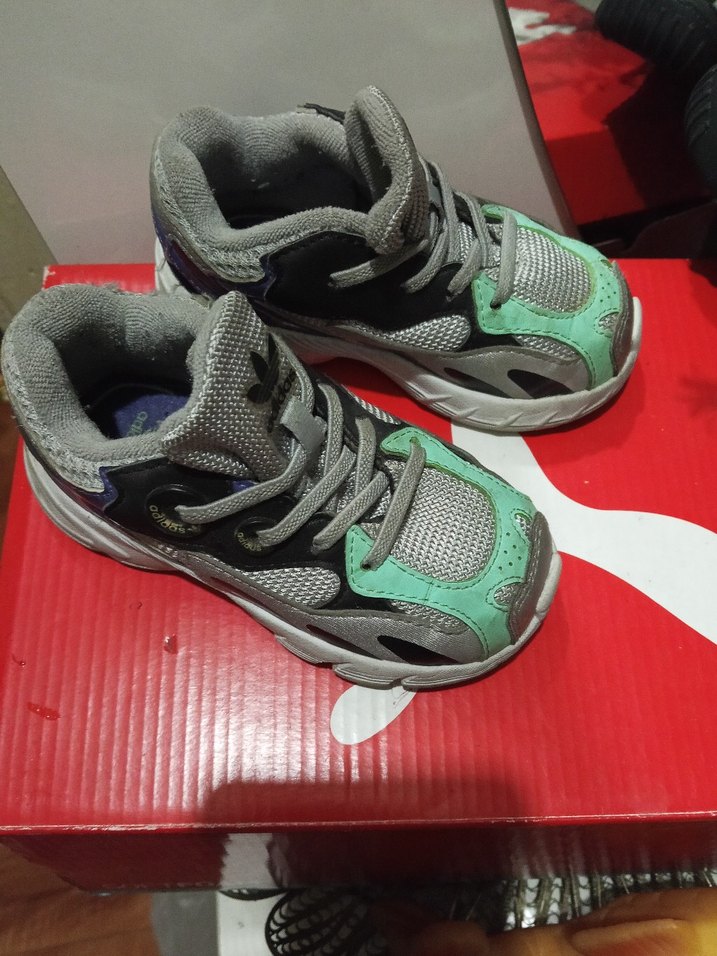 Gri Erkek Çocuk Sneakers Velcro Bağcıklı - Görsel 2