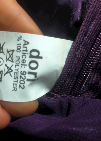 Mor V Yakalı Midi Kadın Abiye Elbise - Görsel 9