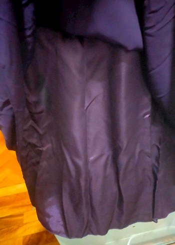 Mor V Yakalı Midi Kadın Abiye Elbise - Görsel 6