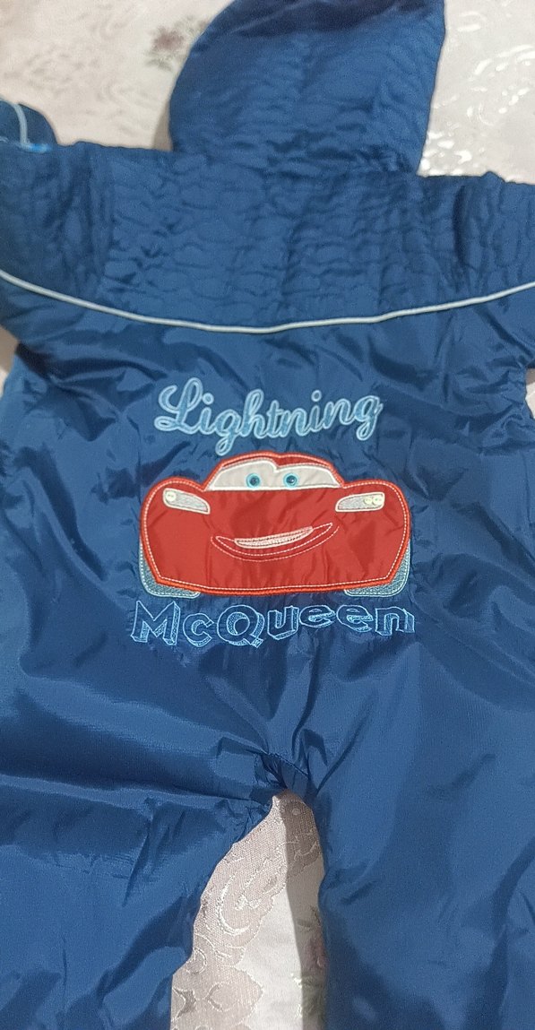 Renkli Baskılı Mavi Bebek Tulumu - Görsel 5