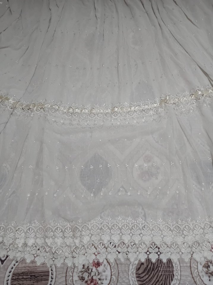 Beyaz Nakışlı Bohem Tül Perde 2 metre boy 170 eni - Görsel 4