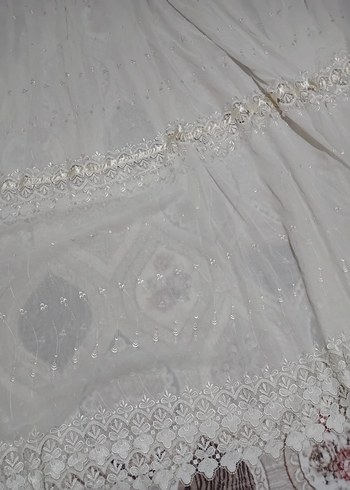 Nakışlı Beyaz Perde 4 metre eni 2 metre boy - Görsel 5