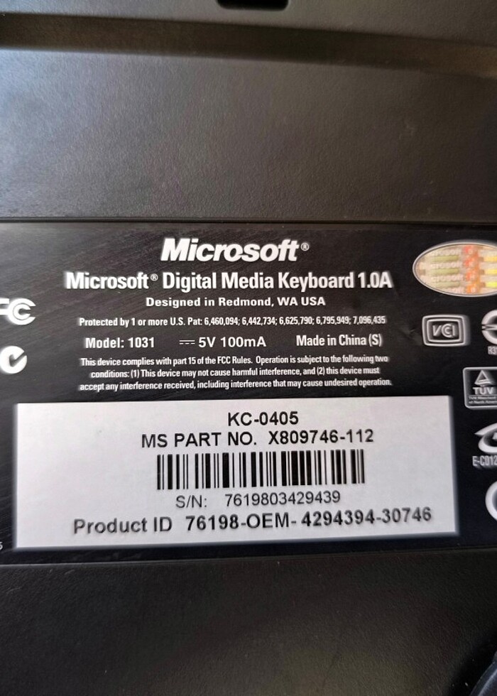 Tertemiz Microsoft Klavye 1031 - Görsel 3