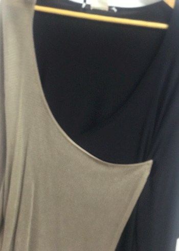 Gri V Yaka Uzun Kollu Hamile Tunik - Görsel 3