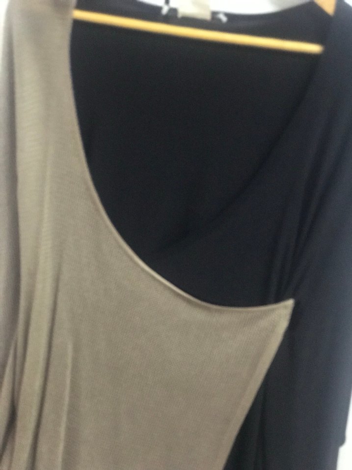 Gri V Yaka Uzun Kollu Hamile Tunik - Görsel 3