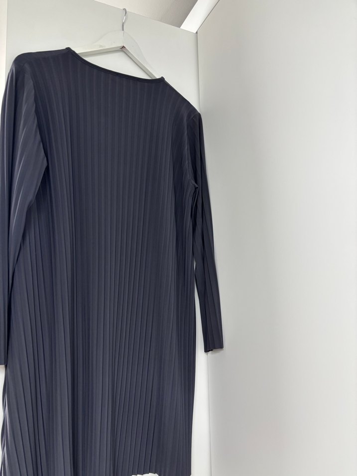 Gri Uzun Kollu Hamile Keten Bluz - Görsel 3