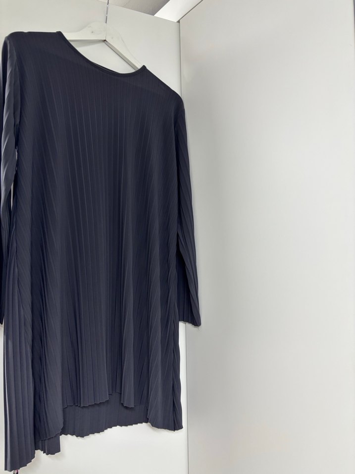 Gri Uzun Kollu Hamile Keten Bluz - Görsel 2