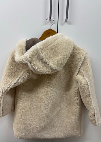 Bej Kız Çocuk Kürk Detaylı Mont - Görsel 2