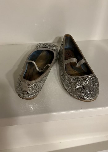 Kız Çocuk Gri Simli Babet Ayakkabı - Görsel 2