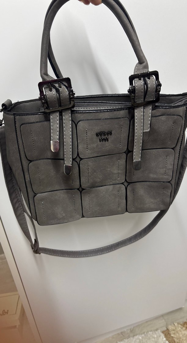 Gri Deri Kadın Çanta - Görsel 2