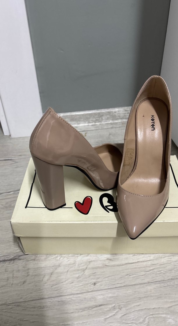 Bej Rugan Stiletto Topuklu Kadın Ayakkabı - Görsel 3