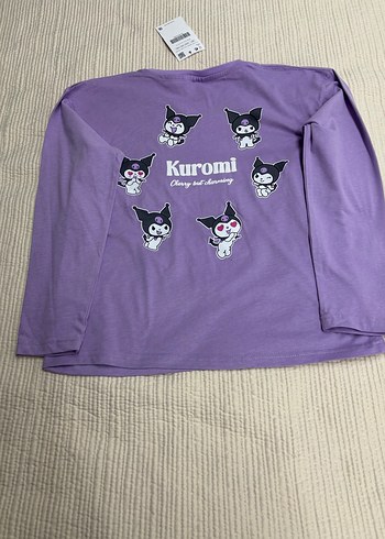 Kız Çocuk Mor Kuromi Baskılı Uzun Kollu Tişört - Görsel 2