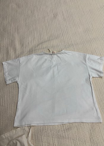 Baskılı, kısa kollu, bol kesim kız tişörtleri ve askılı bluz - Görsel 6