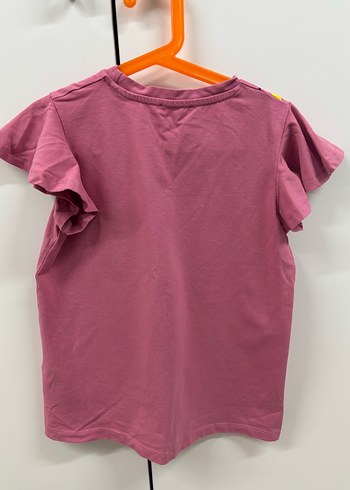 Kız Çocuk Renkli Baskılı Pembe Tişört - Görsel 2