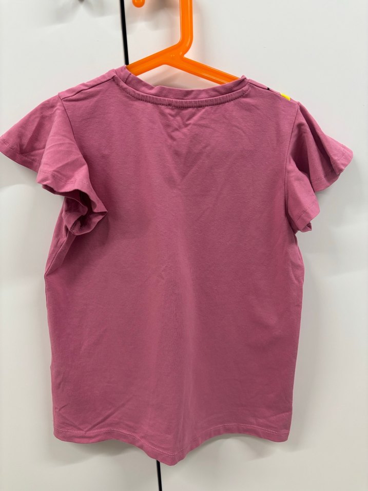 Kız Çocuk Renkli Baskılı Pembe Tişört - Görsel 2