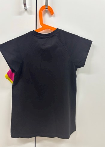 Renkli Zebra Desenli Fırfırlı Kız Tişörtü - Görsel 3