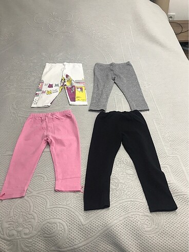 Diğer 15-18 beyaz ve pembe taytlar 18-24 ay gri ve siyah tayt