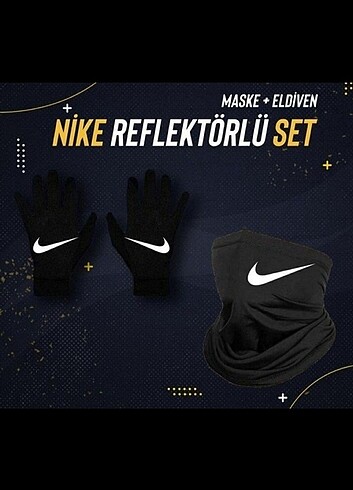 Nike reflektörlü set maske+eldiven