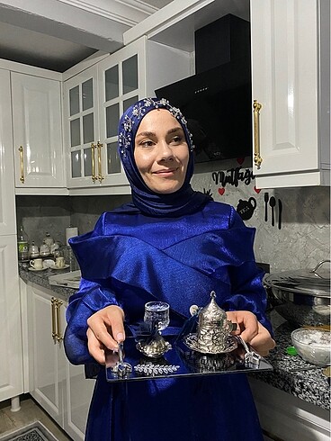 40 Beden lacivert Renk Tesettür abiye