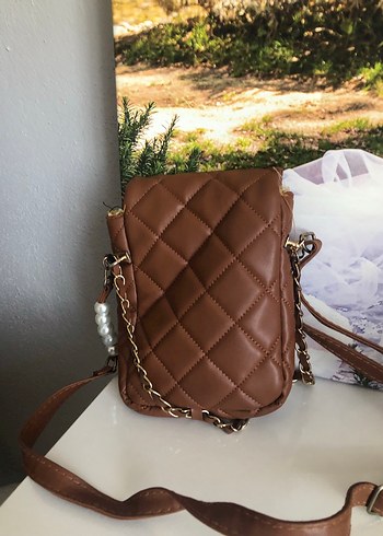 Kahverengi Deri Kapitone Kadın Çanta - Görsel 2