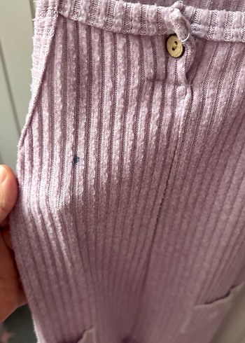 Kızlar İçin Mor Triko Askılı Tulum - Görsel 2