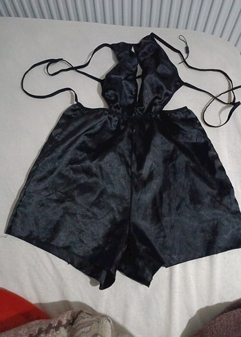 Parlak Mini Saten Tulum - Görsel 2