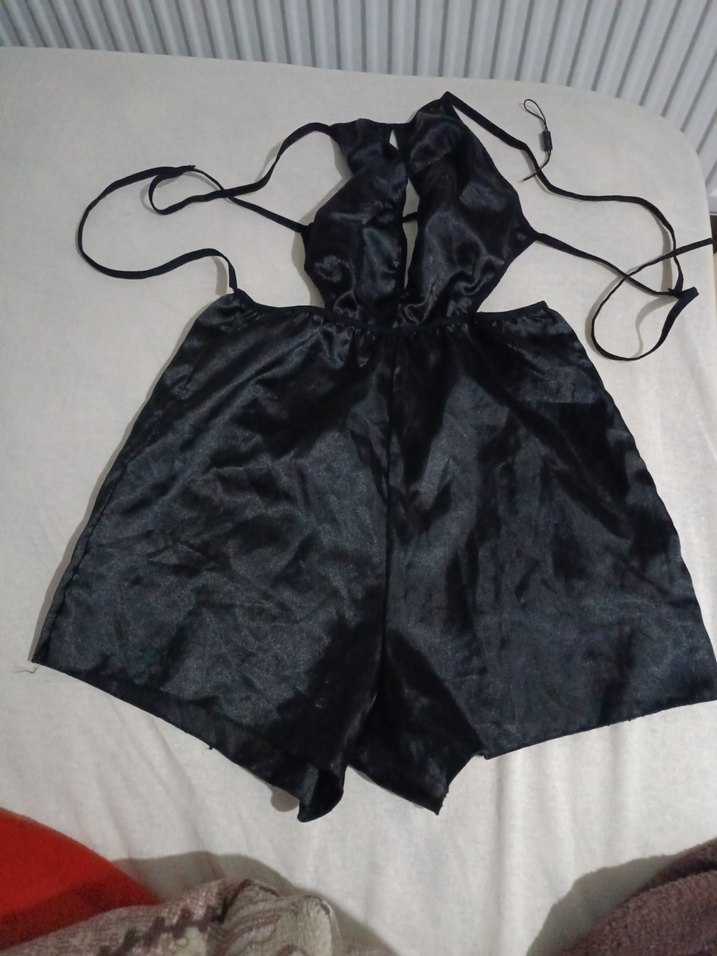 Parlak Mini Saten Tulum - Görsel 2