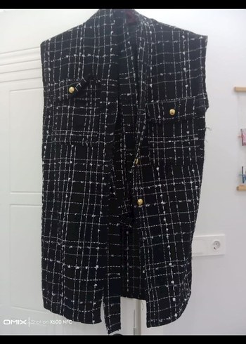 ikili takım Düğmeli Siyah Kadın Ceket - Görsel 2