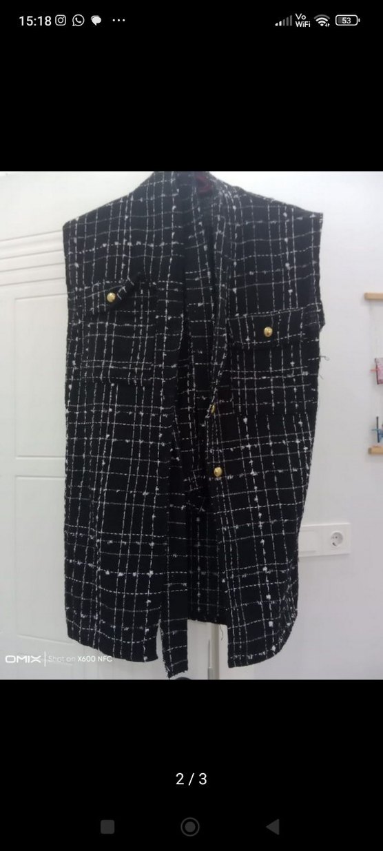 ikili takım Düğmeli Siyah Kadın Ceket - Görsel 2