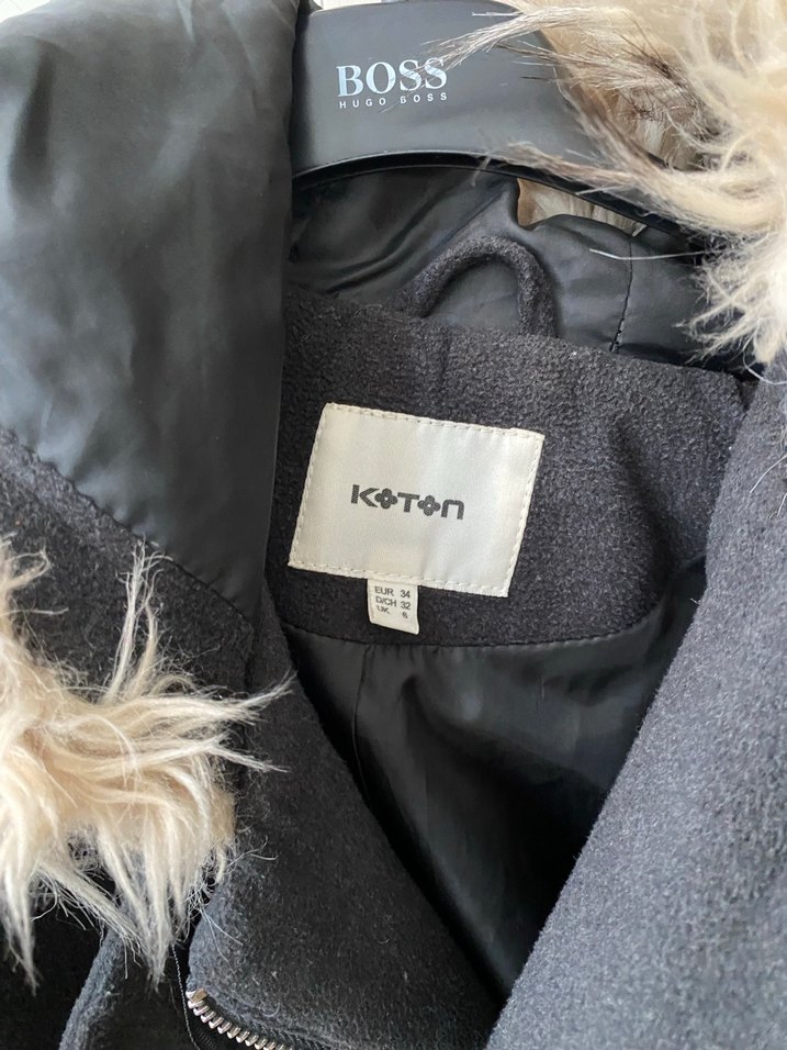 Gri Kadın Kürklü Midi Kış Montu - Görsel 2