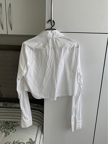 s Beden beyaz Renk pull&bear beyaz crop gömlek