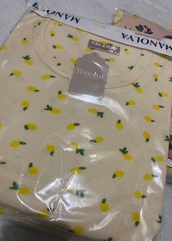 Sarı Baskılı  Uzun Kollu Kadın Pijama - Görsel 4