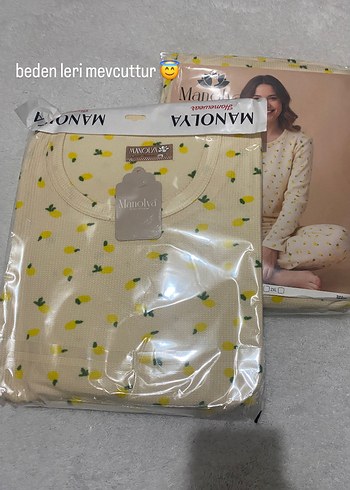 Sarı Baskılı  Uzun Kollu Kadın Pijama - Görsel 3