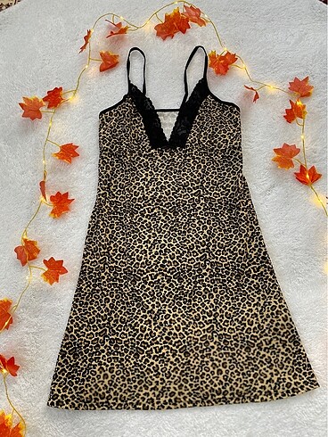 leopar gecelik elbise