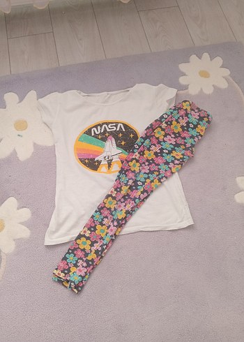 Kızlar için Baskılı Pamuklu Tişört - Görsel 5