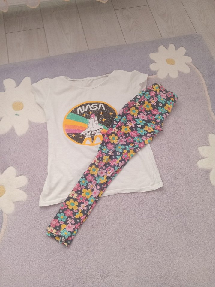 Kızlar için Baskılı Pamuklu Tişört - Görsel 3