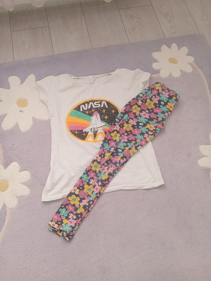 Kızlar için Baskılı Pamuklu Tişört - Görsel 5