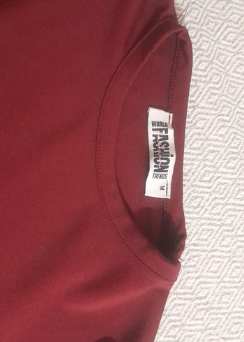 m Beden Bordo Kadın Kısa Kollu Basic Tişört