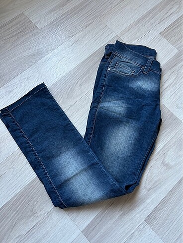 LK jeans lacivert eskitme desenli pantolon kot jean mavi