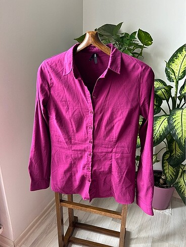 l Beden Mor defacto gömlek mürdüm gül kurusu pembe bordo vişne rengi H&M