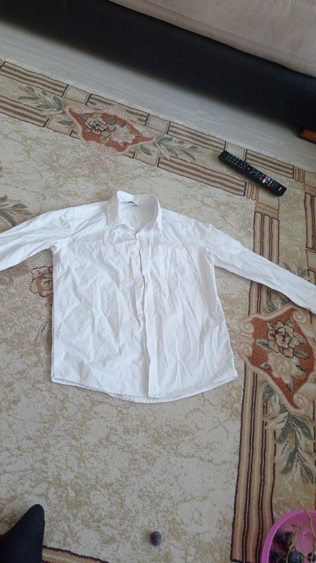 Beyaz Uzun Kollu Keten Gömlek - Görsel 3