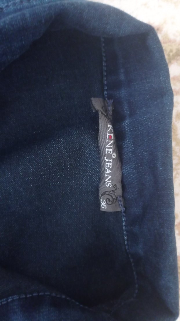 Düğmeli Lacivert Kadın Denim Ceket - Görsel 2